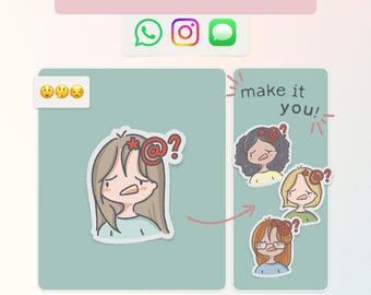 Personalisierter animierter Emoji Aufkleber | 0217 | Whatsapp, iMessage, Instagram (Digitaler Download) Benutzerdefinierter Charakterbild, GIF