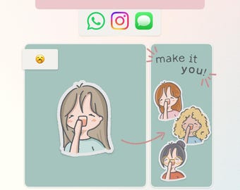 Personalisierter Gähnen Animierter Aufkleber | Personalisiertes Emoji GIF (Digitaler Download)