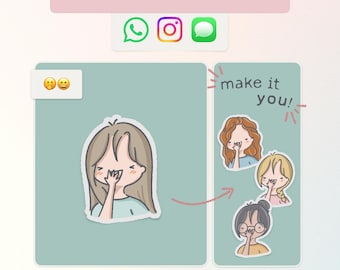 Personalisierter Giggle Emoji animierter Aufkleber |0105 | Whatsapp, iMessage, Instagram | Benutzerdefinierter Chat-Avatar (Digitaler Download)