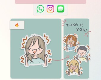 Personalisierter animierter On-Fire-Aufkleber | Benutzerdefinierte Instagram Chat Aufkleber (Digitaler Download) | Whatsapp, iMessage