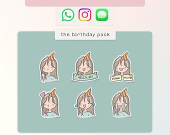 Personalisierte Geburtstags-animierte Aufkleber | WhatsApp, iMessage, Instagram (Digitaler Download)