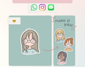 Personalisierter animierter Nerd Emoji Aufkleber | 0109 | Whatsapp, iMessage, Instagram | Personalisiertes GIF (Digitaler Download)