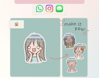 Personalisierter animierter "Shocked" Aufkleber | Personalisiertes Emoji GIF (Digitaler Download)