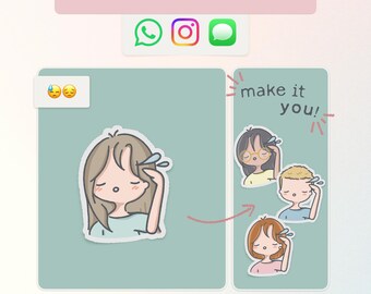 Benutzerdefinierte animierte Emoji Aufkleber | 0219 | Personalisiertes GIF für Whatsapp, iMessage, Instagram (Digitaler Download)