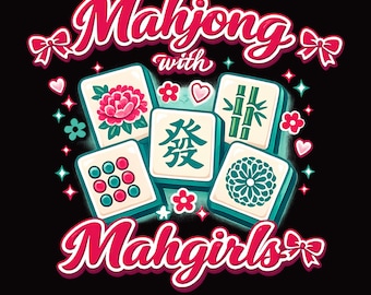 Mahjong met Mahgirls SVG-png-clipart | Funny Mahjong Game Night digitale download, T-shirtontwerp, Cricut, sublimatie