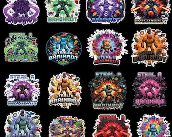 Steal A Brainrot PNG Bundle of 20 – Italian Brainrot Meme PNG Pack, Funny Roblox Brainrot Graphics, Trendy Meme Shirt Design, Viral Clipart