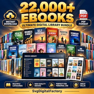 Pacchetto di oltre 22.000 ebook con diritti di rivendita PLR/MRR / Business, Auto-aiuto, Salute, Finanza / Libreria digitale PDF, download immediato, mega pacchetto