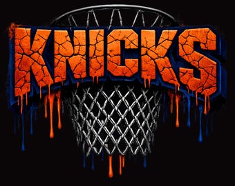 New York-basketbal, png PNGEgg | Clipart Knicks Drip Hoop, sublimatieontwerp, Game Day-shirt | DTF-clipart | Digitale download