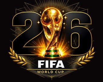 FIFA Wereldbeker 2026-trofee PNG SVG | Digitale download | Afdrukbare voetbalkunst | Logo-stijl WK 26 | Direct downloaden