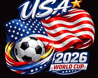USA World Cup 2026 PNG, American Soccer Fan Digital Download, USA Flag Football Team Sublimation Design, Sports Shirt Graphic