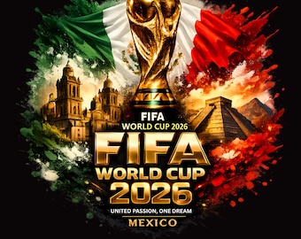 Mexico Soccer 2026 PNG, Football Trophy Clipart, Mexican Fan Sublimation Design, Sports Shirt Graphic Digital Download