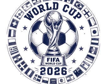 WK 2026 PNG SVG | Retro clipart voetbaltrofee | Voetbalsublimatieontwerp | Cricut DTF-shirtprint | Directe digitale download