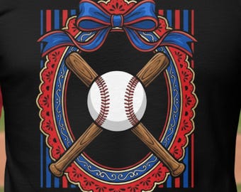 Honkbal PNG SVG – trendy Coquette Sports Crest Design, preppy girly honkbalafbeelding, speelbalontwerp voor tshirts en Cricut