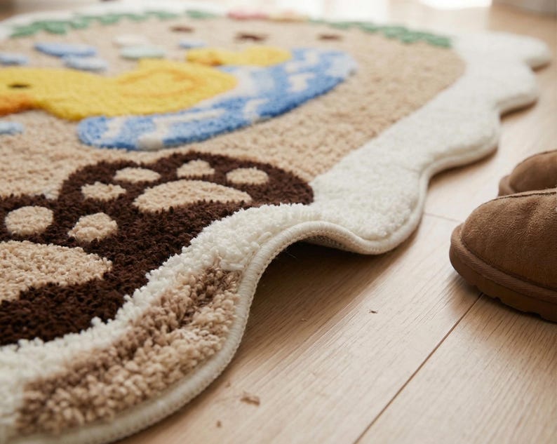 Pink Duck Rug Hand-tufted Wool Duck Rug, Oval Nursery Decor, Whimsical Bath Mat - Etsy
