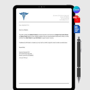 Bewerkbaar medisch excuusformulier | Doktersverklaring voor werk of school (direct te downloaden)