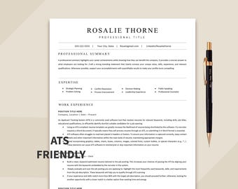 ATS Friendly Resume Template Word Pages Google Docs (Digital Download)