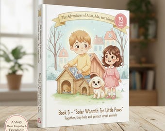 Calore solare per piccole zampe – Innovazione nei rifugi per animali / Ebook per bambini in formato PDF + pagine da colorare bonus