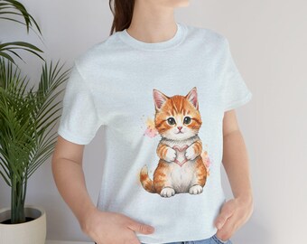 Maglietta con gattino ad acquerello / Regalo per la mamma di un gatto soriano arancione