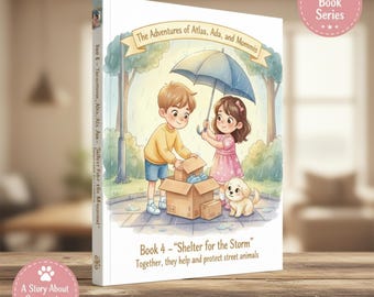 Rifugio per la tempesta – Aiutare gli animali randagi sotto la pioggia / Ebook per bambini in formato PDF + Pagine da colorare bonus