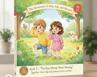 Mommis Went Missing – Storia sulla sicurezza degli animali domestici / Ebook per bambini in formato PDF + Pagine da colorare bonus