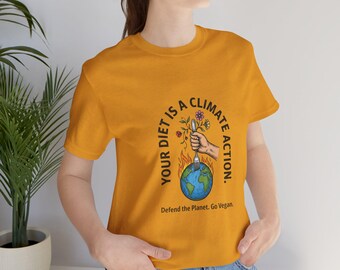 Maglietta vegana per l'azione climatica / Giornata della Terra, maglietta ecologica