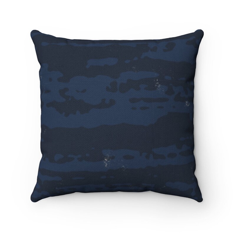 Teal Aqua Coastal Beach Throw Pillow, Soft Pillow Cushion Navyblue Shells, Seashells Blue