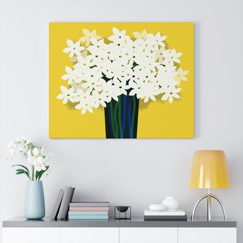 Yellow Blue and White Wall Art Navy Blue Yellow Home Décor Etsy