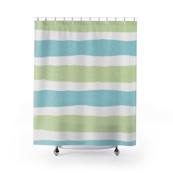 Aqua Shower Curtain Etsy
