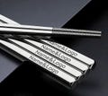 Custom Engraved Stainless Steel Chopsticks – 24 cm, 316L Food Grade, Personalized Name & Logo, Unique Gift Idea, Reusable Chopsticks Set