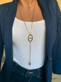 Y-shaped stainless steel necklace product logo