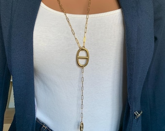 Collier Sautoir Y Acier Inoxydable