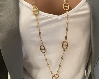 Collier sautoir maille marine acier inoxydable