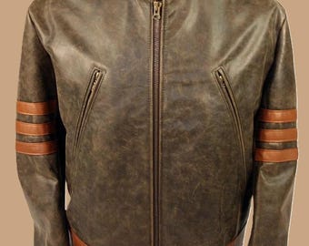 Chaqueta de cuero estilo Wolverine de X-Men 'Origins', usada por Hugh Jackman.