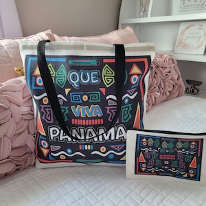 Bolso de lona PANAMA, bolso de compras, monedero, bolso de viaje, bolso Panamá, bolso Mola, bolso Mola Panamá.