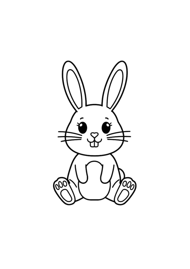 20 Bunny-rabbit Colouring Pages | Easy, Bold Colouring | Printable PDF ...