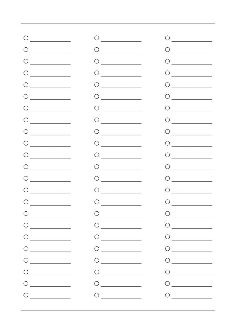 Simple & Practical, 3-column, A4 Checklist | Printable PDF | Instant ...