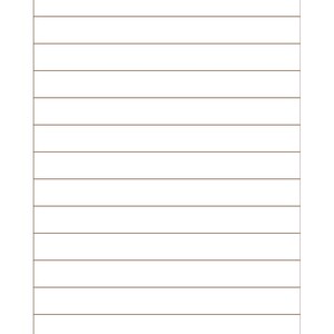 May include: A white notepad with horizontal brown lines. The lines are evenly spaced across the page. The notepad is blank and ready for writing or drawing.