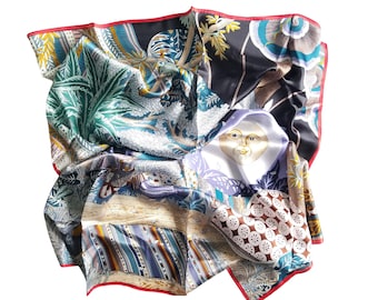 Mulberry Silk Scarf 88x88cm – Luxury Women's Silk Square – Natural Silk Scarf, Elegant Accessory, Refined Gift – Customizable