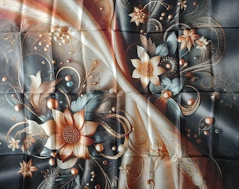 Personalized mulberry silk scarf – 90x90 cm square, 100% natural silk, customizable from 1 piece, luxury gift idea