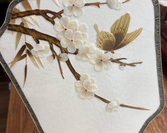 Decorative fan in natural straw – handmade art – customizable from 1 piece – handcrafted decor – zen gift – original accessory