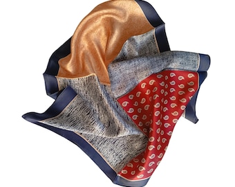 Natural silk scarf 50x50cm - Luxury silk square, mulberry silk, chic fashion accessory, elegant women's gift, customizable scarf