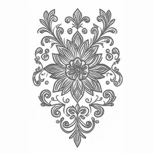 Diseño de bordado de mandala floral de lujo: patrón ornamental vintage, motivo floral simétrico, descarga digital para bordado a máquina.