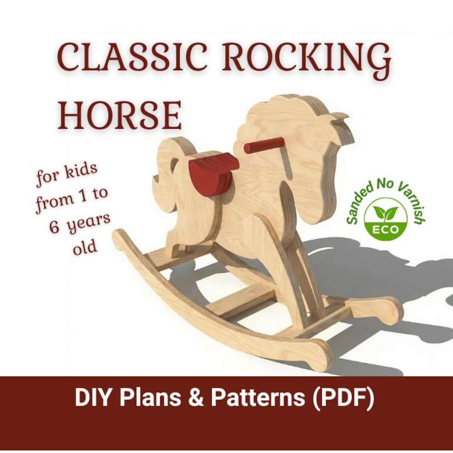 Diy Rocking Toy Wooden Rocking Horse Plan – DIY Plywood Toy (PDF Download) - Etsy