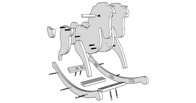 Wooden Rocking Horse Plan – DIY Plywood Toy (PDF Download) - Etsy