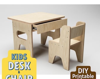 Kids Desk & Chair Plans (PDF) | Plywood DIY | Printable Woodworking Plans