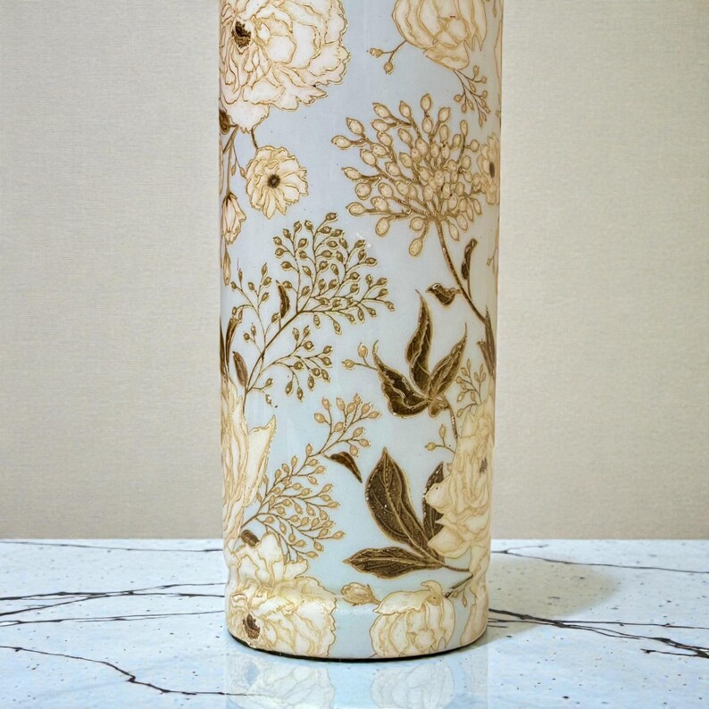 Juego de botellas de cobre puro con estampado floral esmaltado. imagen 4