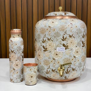 Enamel Print Pure Copper Water Dispenser.