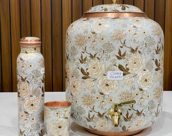 Enamel Print Pure Copper Water Dispenser.