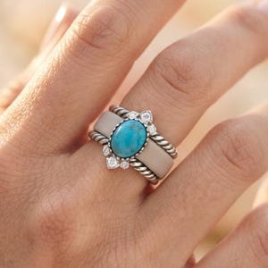 Turquoise Smart Ring Cover, Oval Ring Enhancer, Compatible with Oura Ring Gen 3, Gen 4 & Gen 5, Western Stack Ring, Boho Ring Guard