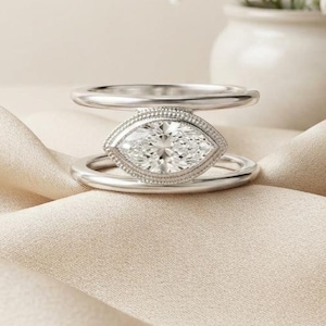 Marquise Smart Ring Cover, Diamond Ring Enhancer, Open Stack Ring, Compatible with Oura Ring Gen 4 & Gen 5, Bridal Ring Guard